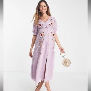 NWT Hope & Ivy Maternity Mila embroidered dress in pink